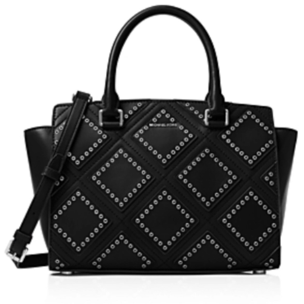 Michael Kors Selma Bag w/Diamond Grommets & MK Quilted Long Wallet MSRP: $558 - Picture 14 of 16